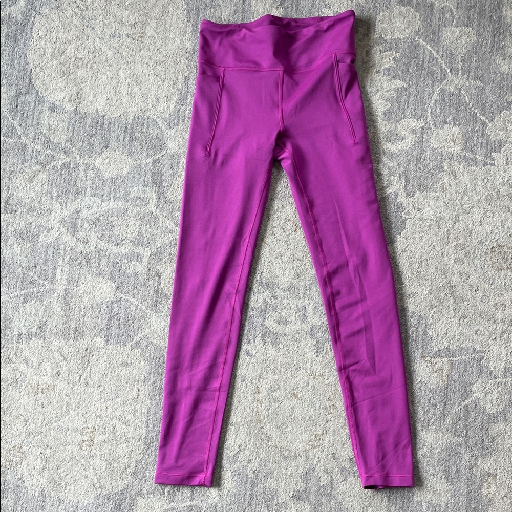 Athleta girls high rise stash pocket leggings size 14